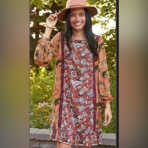 Matilda Jane LOVELY MENAGERIE Dress Rayon Floral Flounce Hem